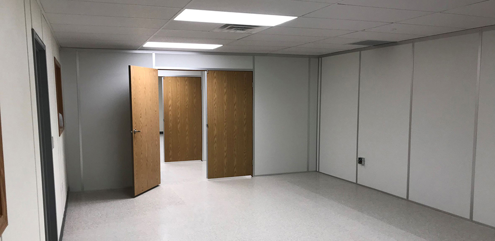 Modwall office and double doors